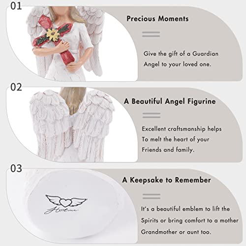 Sympathy Angel Figurine, Angel Holding A Cross Collectible Figurine | I Pray That You Grow in Christian Faith All The Days of Your Life - A Gift to Comfort and Encourage Hope and Healing - color: Sympathy Angel