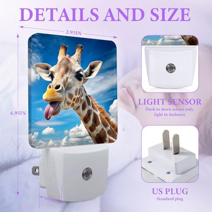 Cute Giraffe Night Light,Night Lights Plug into Wall,Led Lamp for Stairway/Hallway/Bedroom 0.5W Nightlight Sleep Friendly - color: Cute Giraffe
