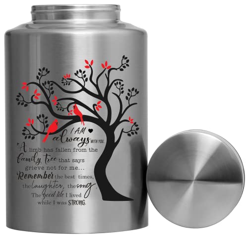 Cremation Urns for Human Ashes Adult Male Female Large Decorative Urn Cardinal Birds Urn up to 220lbs Memory Funeral Burial Urns for Human Ashes(Cardinals Red Leaves) - size: Cardinals Red Leaves
