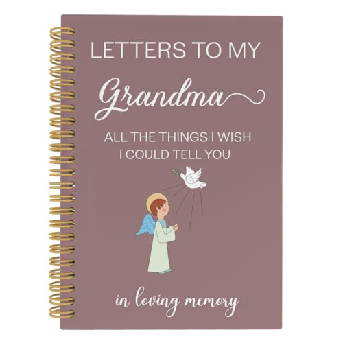 Letters to My Grandma Spiral Notebook, Memorial Gifts for Loss of Grandma Sympathy Gift, Grief Journal for Women, In Loving Memory Gifts 5.5"x8.3" 164pages Lined Notebooks College Ruled - color: letters grandma