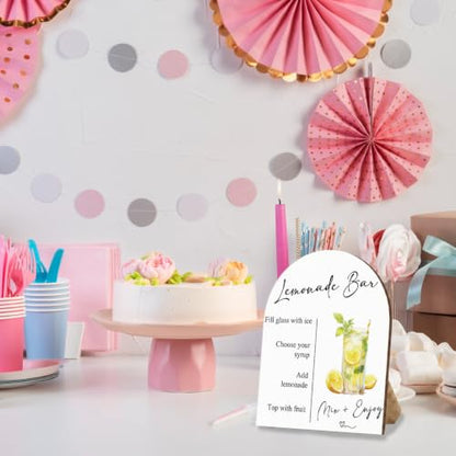 Lemonade Bar Sign, Wedding Lemon Drinks Wooden Stand Sign 8x10 Inch - color: Lemonade