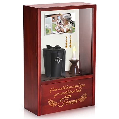 TJ.MOREE Dog Memorial Gifts - Dog Urns for Ashes Display Case, Pet Sympathy Gifts Shadow Box - If Love Could Have Saved You, You Would Have Lived Forever Angel Wings - color: You Would Have Lived Forever
