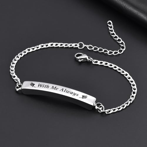 RIPFEVURN 3 Pack Cremation Jewelry Urn Bracelet for Ashes for Women Men Adjustable Memorial Keepsake Bangle Rope Braided Bracelet - color: Link-Silver