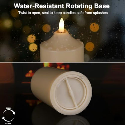 Battery Operated Candles with Timer, LED Flameless Candles with Remote - color: Ivory(Dotted)