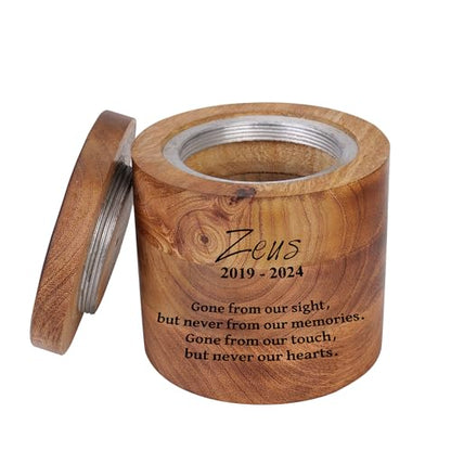 Personalized Handmade Solid Wooden Cremation Urns for Dog & Cat Ashes, Custom Photo Engraved Wood Pet Memorial Keepsake Urn Box for Ashes, Pet Urn for Dogs & Cats, Pet Loss Keepsake Urn Box for Ashes