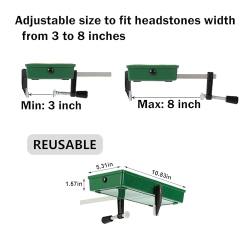 Cemetery Saddles for Grave Headstone, 1 Monument Saddle Holder 2 Dry Foam - color: Green