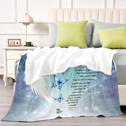 Custom Memorial Blanket with Picture Personalized Sympathy Remembrance Condolences Bereavement Gifts Sympathy Gifts for Loss of Loved One Mother Dad Grandma Grandpa Sister Daughter Friend - color: Design8