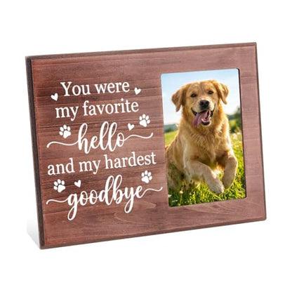 Pet Memorial Photo Frame - You were My Favorite - Wooden Dog Memorial Picture Frame 10×7.7Inch Loss of Pet Remembrance Gift with Quotes for Loved Ones Lost Sympathy Gift