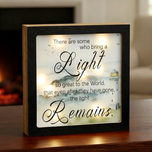 RattanView Loss Sympathy Gift Women Men Her Light Remains LED Sign - color: Black, style: Women Men