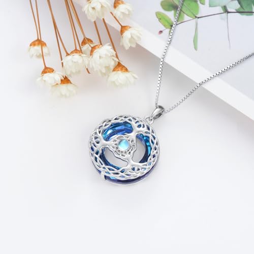 WINNICACA Celtic Knot Necklace 925 Sterling Silver Celtic Pendant Irish Urn Necklace Jewelry Birthday Anniversary Valentine's Day Gifts for Her Women Wife Girlfriend Daughter - style: 5-Celtic Tree of Life Necklace