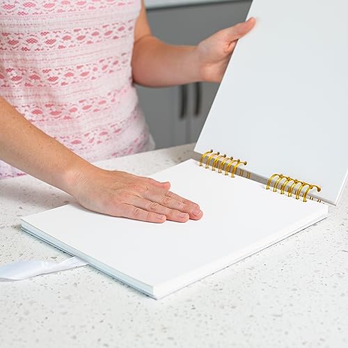 Never Ever Land Scrapbook Album – 12x10 Marble Scrap Book. Scrapbooking Supplies, Memory Book, Wedding Guest Book, Photo Album, Baby Shower Gifts, Valentines, Engagement Gifts, and Anniversary - color: Marble