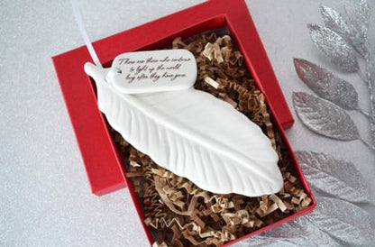 Sympathy Feather Ornament - There are Those Who Continue to Light Up - color: There Are Those Who Continue