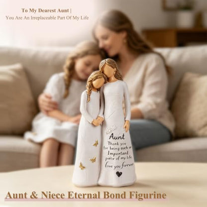 NAN ZAI NAN FANG Aunt Gifts, Gift for Aunt, Best Aunt Ever Resin Figurine | Aunt Birthday Gift from Niece or Nephew, Mother's Day & Christmas Keepsake, 5.5" Hand-Painted Statue - style: Aunt