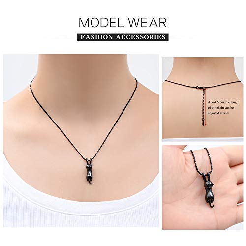 Imrsanl Pet Cremation Jewelry for Ashes Cat Urn Necklace - color: Black