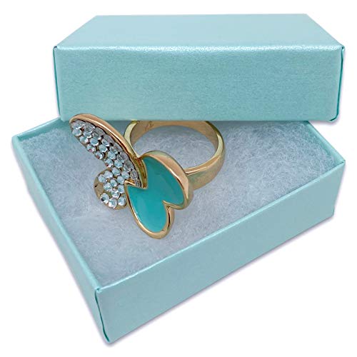 TheDisplayGuys 25 Cardboard Jewelry Gift Boxes with Inserts - Turquoise - color: Pearl Teal, size: 1 Count (Pack of 25)