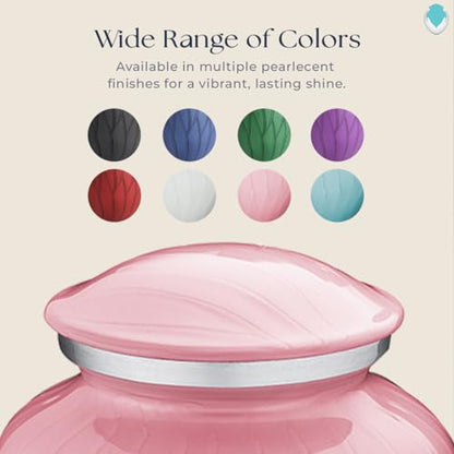 Embrace Adult Personalized Doves Cremation Urns for Human Ashes I Large Picture Pearl Light Pink Funeral Urn for Adult Men and Women with Double Side Engraving I 200 lbs - color: _Pearl Pink (Double Sided)