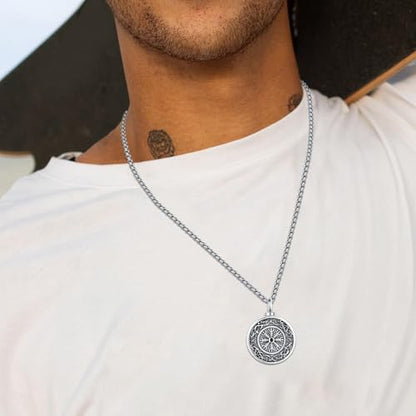 Aniu S925 Sterling Silver Urn Necklace Cremation Jewelry for Ashes - color: Compass - B