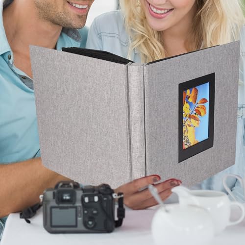 Linen Hardcover Photo Album 4x6 600 Photos,Fabric Large Photo Book,Grey - color: Grey, size: 600Photos