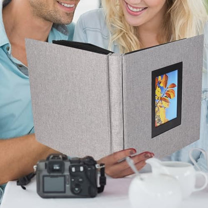 Linen Hardcover Photo Album 4x6 600 Photos,Fabric Large Photo Book,Grey - color: Grey, size: 600Photos