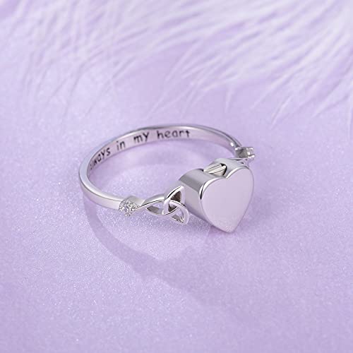 Heart Cremation Ring for Ashes: 925 Sterling Silver Forever in My Heart Carved Urn Keepake Rings Memorial Jewelry for cat and dog - size: 6, style: Blank Heart