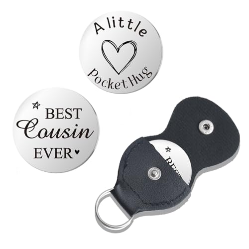 Pocket Hug Token for Women Mom Friend Birthday gifts for Her Him Long Distance Gifts for Men Dad Son Inspirational Keychain - color: Best Cousin Ever