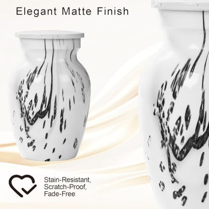 Small Keepsake Cremation Urns for Human Ashes, Memorial Urns, Achromatic - color: Marble-effect