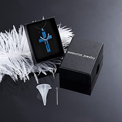Cremation Jewelry for Ashes Pendant - Cross Urn Necklace with Mini Keepsake Urn Memorial Ash Jewelry - color: Customize
