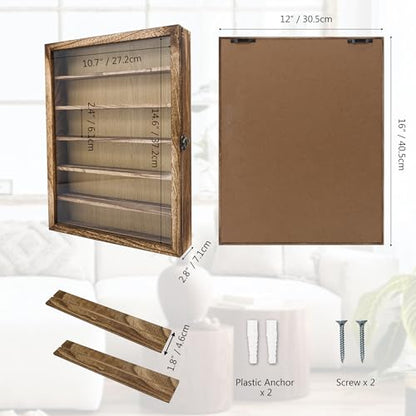 12x16 Shadow Box Frame with Removable Shelves,Collectible Display Shelves Case,Military Challenge Coin Display Case,Wood Shadow Boxes Display Cases for Keepsake,Pictures - color: Wood, size: 12*16