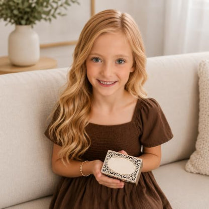 Cherished Moments Personalized Baptism Filigree Rectangle Jewelry Box - color: Silver-Baptism