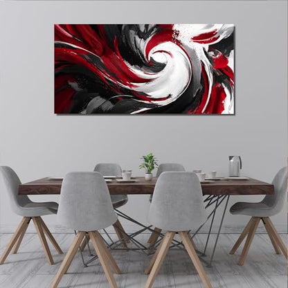 JuhaiArt Abstract Wall Art Red Wall Picture for Office - color: Red, size: 59"L x 29"W