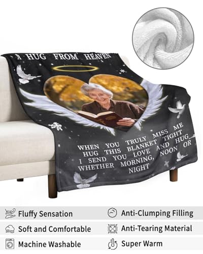 Custom Memorial Blanket with Photos for Loss of Loved One, Thanksgiving Gifts Personalized Sympathy Blanket for Loss of Dad Mom Husband Wife Friend of Loved One Gifts, Ships Next Day Made in USA - color: Style 5