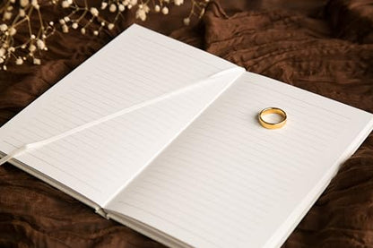 Wedding Officiant Book - Modern Cream Canvas Linen Printed Hardcover Notebook Journal Gift for Pastor Ministers Sermon Wedding Ceremony, 32 Pages, 140gsm Thick Lined Paper, 5.25 x 8.25" (Design 7) - color: Design 7