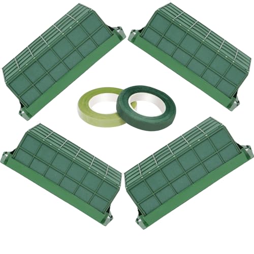 YOMUME 4 Pieces Floral Foam Cage for Fresh and Artificial Flowers | Foam Cage for Fresh Flower Arrangements and Artificial Flowers, Dry and Wet Floral Foam Blocks for Wedding decor - size: 4 Pcs
