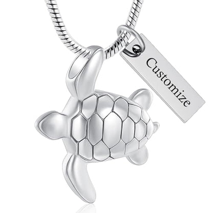 Imrsanl Sea Turtle Cremation Jewelry for Ashes Urn Necklace of Loved One - color: Custom