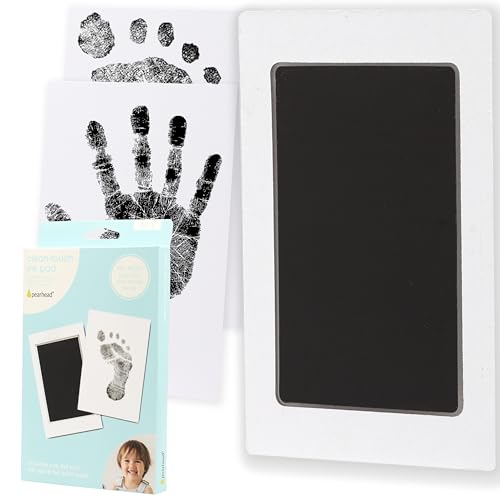 Pearhead Clean Touch Baby Ink Pad Kit, Medium/Large, 1-Pack | Clean-Touch Ink Pad, No Ink on Baby's Skin, Handprint or Footprint Keepsake, Baby Gift - color: Black 1-Pack, size: Large 3” x 5”