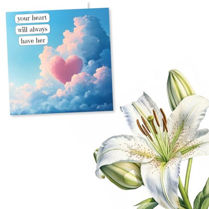 Deep Sympathy Card on Loss of Her - Wife, Grandmother, Sister, Child, Mother, Relative - Heart, Heartfelt, Clouds - Grief, Condolonces, Sympathy - For a Friend, Bestie, Relative, Partner, Colleague