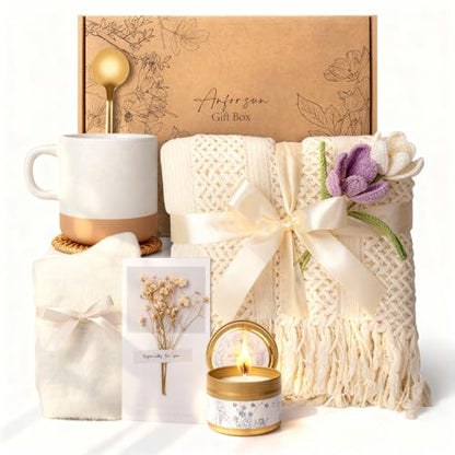 Gift Baskets for Women, Birthday Gifts for Women, Self Care Gift Baskets Care Package, Thank You, Get Well, Sympathy Inspirational Friendship Gifts for Mom, Grandma, Sister,Friends, Girls - color: Purple