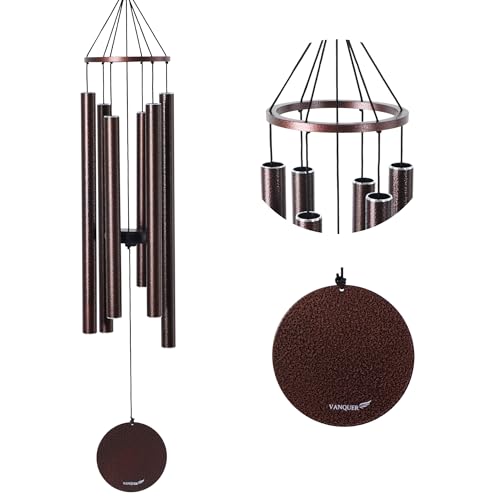 Vanquer Wind Chimes for Outside Deep Tone - 38'' Wind Chimes Outdoor Clearance, Deep Tone, Windchimes Outdoors, Memorial,Wind Spinner, Sympathy Gift, Patio, Home Décor (Bronze) - size: 38" Bronze