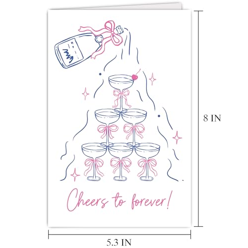 Supoeguk Funny Cheers Engagement Card, Congrats Wedding Card for Friend, Engagement Gift for Her Him, Cheers to Forever - color: Engagement