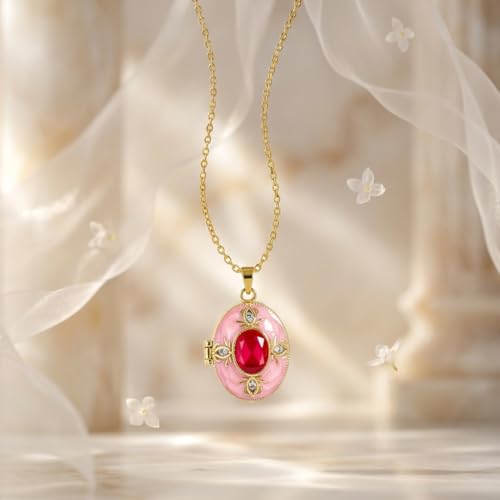 Personalized Printed Photo Locket Necklace for Women and Men, Custom Picture Pendant with Optional Back Engraving, 18K Gold-Plated Heart, Round and Unique Shapes, Memorial Gift - color: Aurora