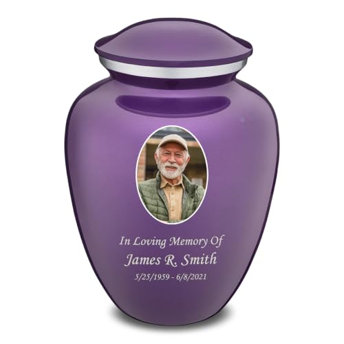 Geturns Embrace Adult Personalized Picture Cremation Urns for Human Ashes I Large Photo Purple Funeral Urn for Men and Women I 200 lbs - color: Purple