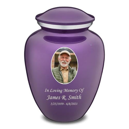 Geturns Embrace Adult Personalized Picture Cremation Urns for Human Ashes I Large Photo Purple Funeral Urn for Men and Women I 200 lbs - color: Purple