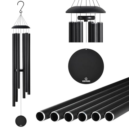 Extra Large Wind Chimes for Outside Deep Tone (62",Black)