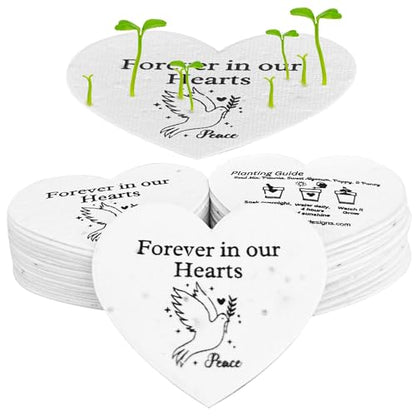 50 Plantable Seed Paper Funeral Favors for Guests - Handmade Seed Cards with Wildflower Seeds for Celebration of Life Events , Memorial Gifts, and Sympathy Cards -2.5 inch x 2 inch