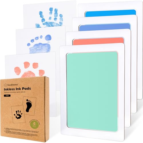 4pk Inkless Baby Hand and Footprint Kit, Mess Free Ink Pads (Popsicle, L) - color: Popsicle, size: 4-Pack, Large 3.1” x 4.9”