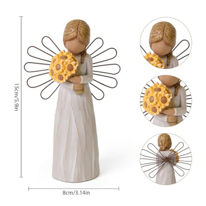 Thinking of You Encouragement Gift for Women,New Beginnings Sunflower Gifts | Inspirational Gifts for Women, Sculpted Hand-Painted Self Care Mental Health Gifts Figurine - color: Encouragement Gift