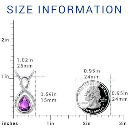 Eusense Cremation Jewelry for Ashes Urn Necklace to Put Ashes In 925 Sterling Silver Memorial Pendant Tree of Life Infinity Urn Necklaces for Ashes Necklace for Women Men - style: F-Infinity Urn-02-Feb.-Amethyst