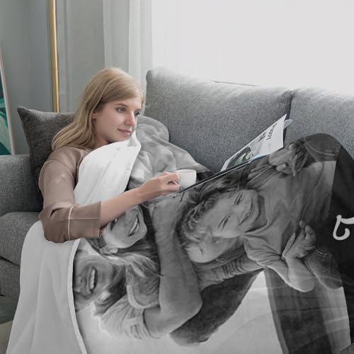 XINLING Custom Memorial Blanket with Pictures for Loss of Loved One Personalized Photo Blanket Customized Sympathy Gifts in Memory of Mom Dad Grandma Grandpa(1 Photo) - color: 1 Photo