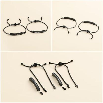 Minicremation Shiny Crystal Cremation Bracelet for Ashes for Women Cube Urn Bangle Locket Ash Holder Memorial Jewelry Bracelet Keepsake Gift - color: 2pcs-black