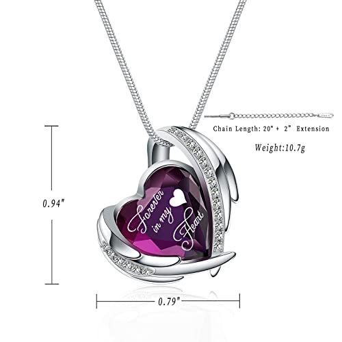 Heart Crystal Cremation Urn Necklace for Ashes, Stainless Steel Cremation Jewelry for Ashes Memorial Pendant Ashes Urn Necklace with Engraving and Filling Kit - color: Purple Crystal